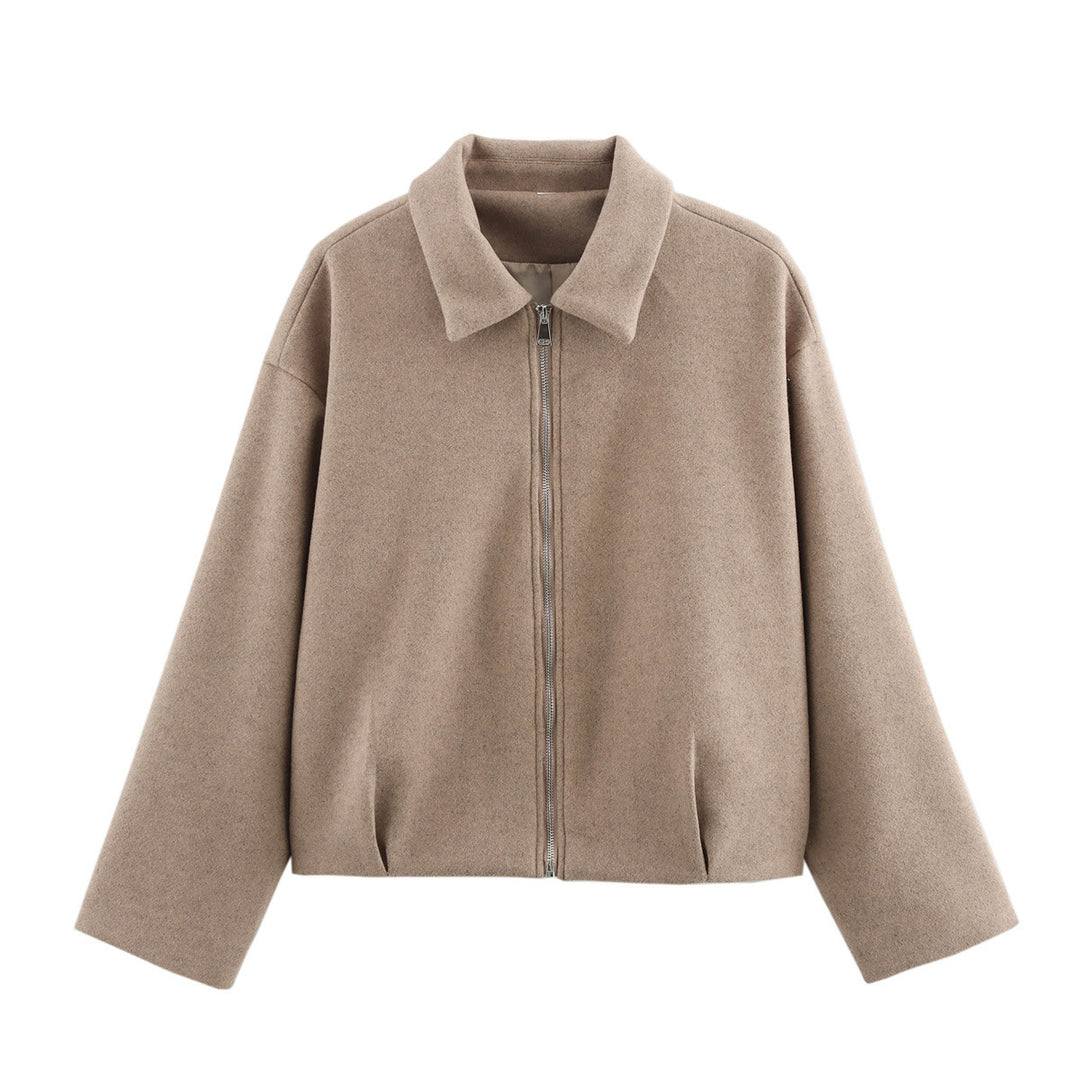 Damen sportliche Jacke mit hohem Kragen und Reißverschluss EB