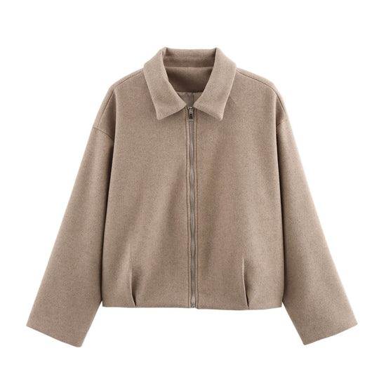 Damen sportliche Jacke mit hohem Kragen und Reißverschluss EB