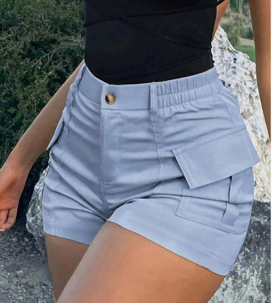 Damen Cargo-Shorts mit hohen Taille und praktischen Taschen EB