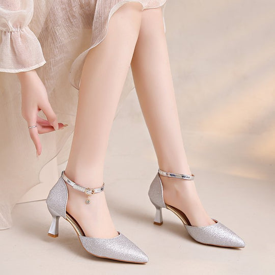 Damen elegante Pumps mit Glitzer-Details EB