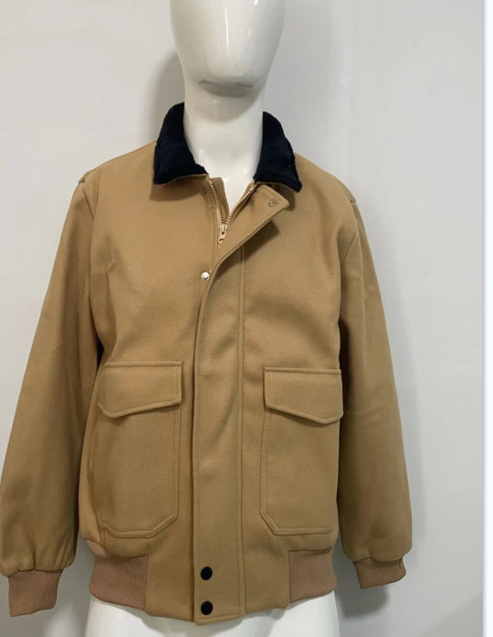 Herren stilvolle Übergangsjacke mit weichem Kragen und praktischen Eingrifftaschen EB