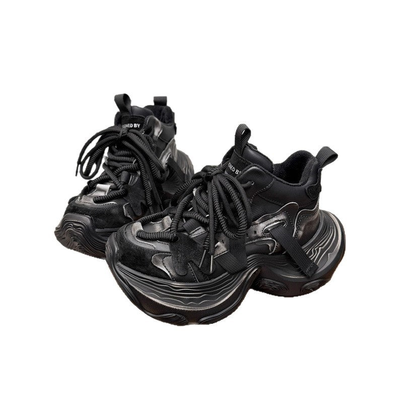 Damen Chunky Plateau-Sneaker mit mehrlagiger sculpted Sohle und Wildleder‑Mesh‑Details EB
