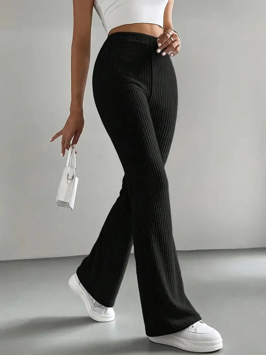 Damen Wide-Leg Ribbed-Hose EB
