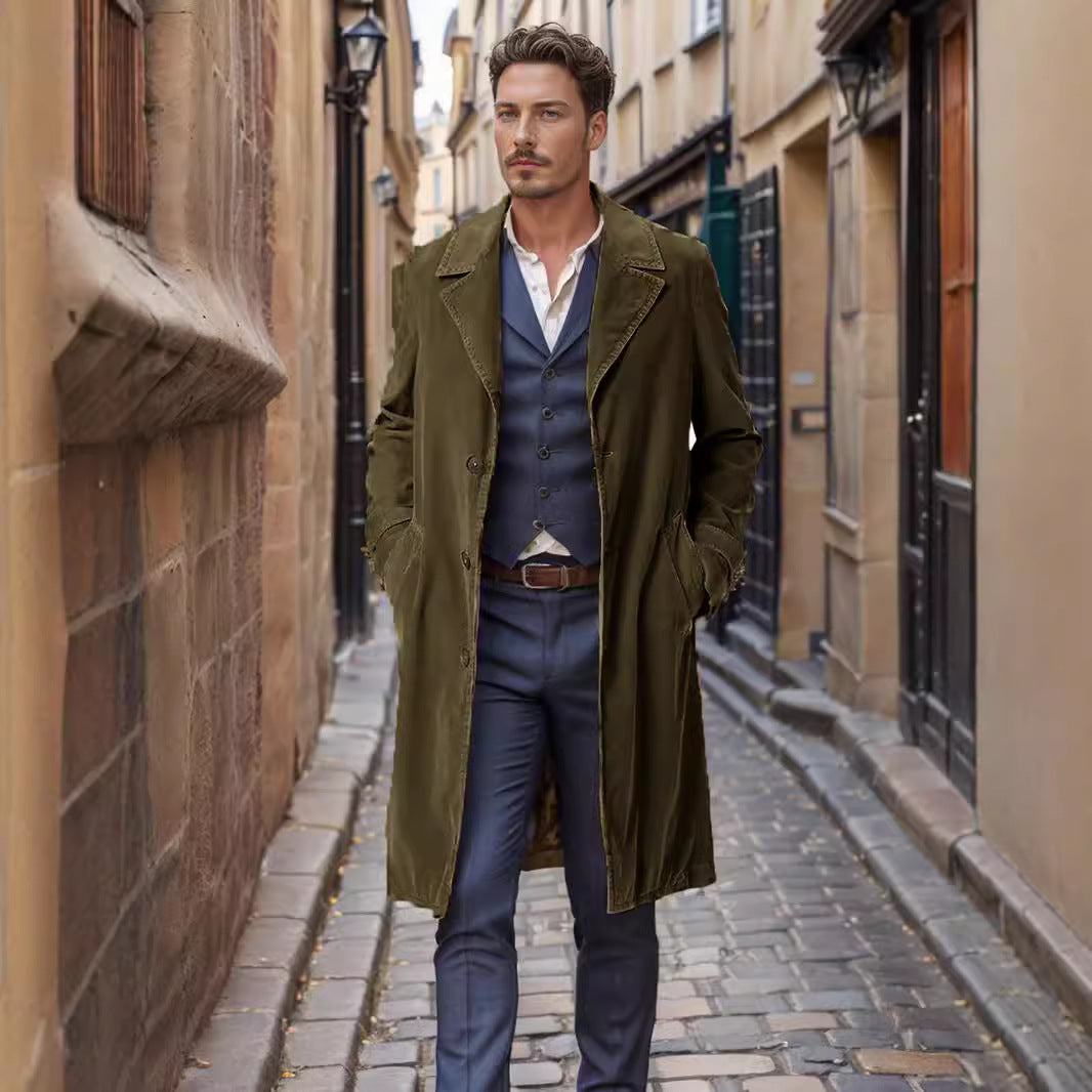 Herren eleganter und stilvoller Wollmantel EB