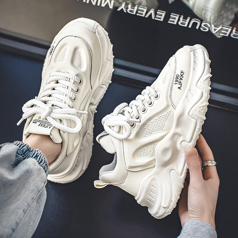 Damen klobige Plateausneaker mit perforiertem Obermaterial gepolstertem Knöchelkragen und griffiger Wellenlaufsohle EB