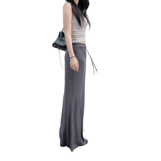 Damen nan Maxirock aus weichem Jersey mit Bindebund, hoher Taille und seitlichen Schlitzen EB