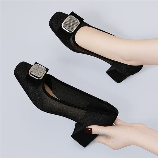 Damen elegante Ballerinas mit modischem Schmuckdetail EB