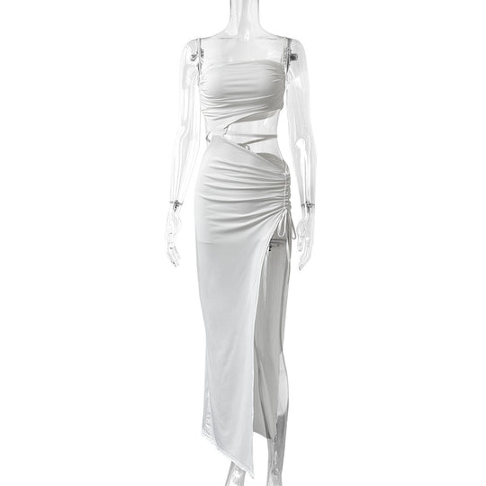 Damen Set mit Cropped Top und Maxirock mit Raffung EB