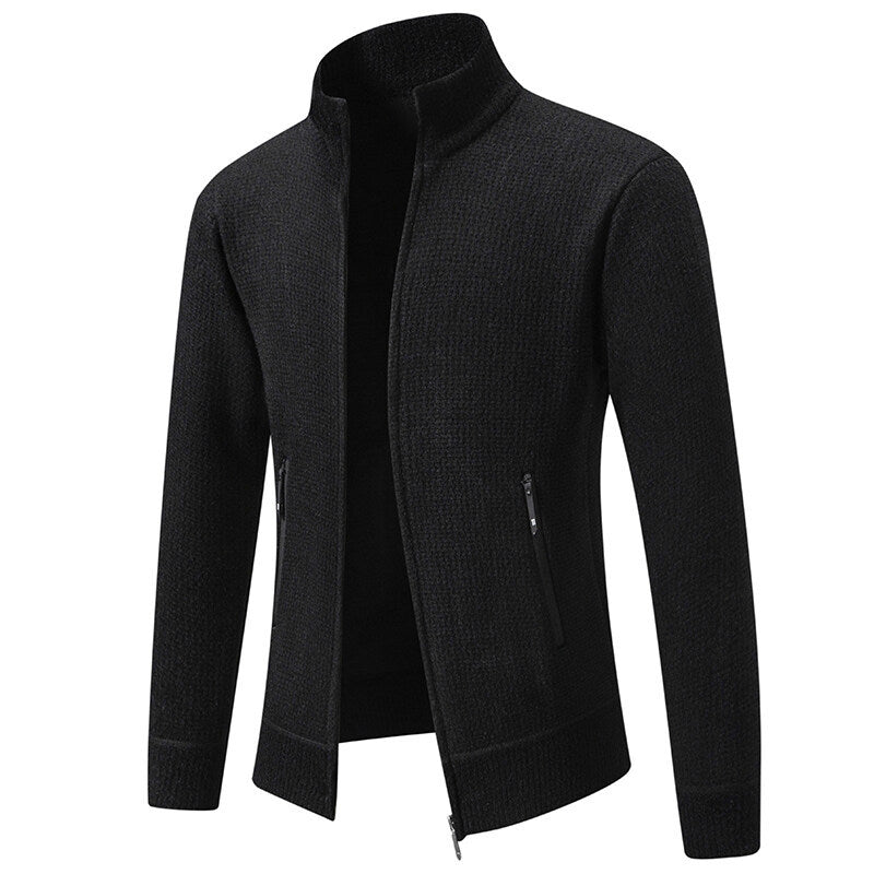 Herren leichte Strickjacke mit modernem Zipper und sportlichem Design EB