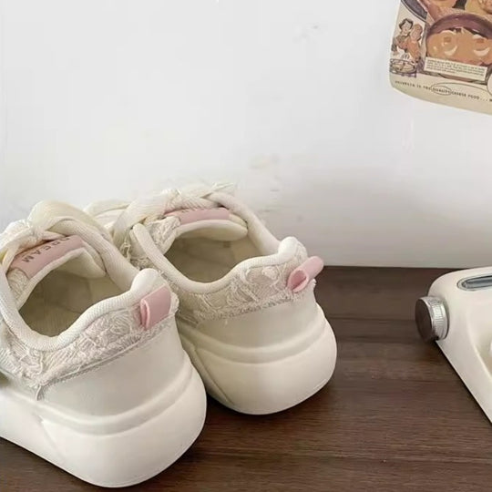 Damen Sportliche Sneaker mit floralem Design und bequemer Sohle EB