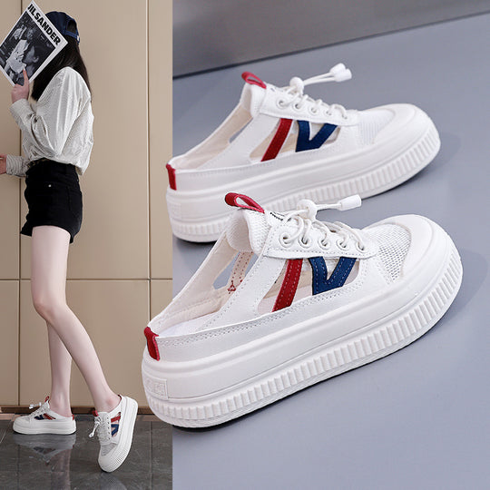Damen modische Slip-On Sneakers mit atmungsaktivem Mesh und flexibler Sohle EB