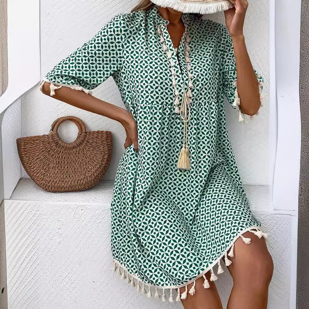 Damen Sommerkleid mit modischem Muster EB