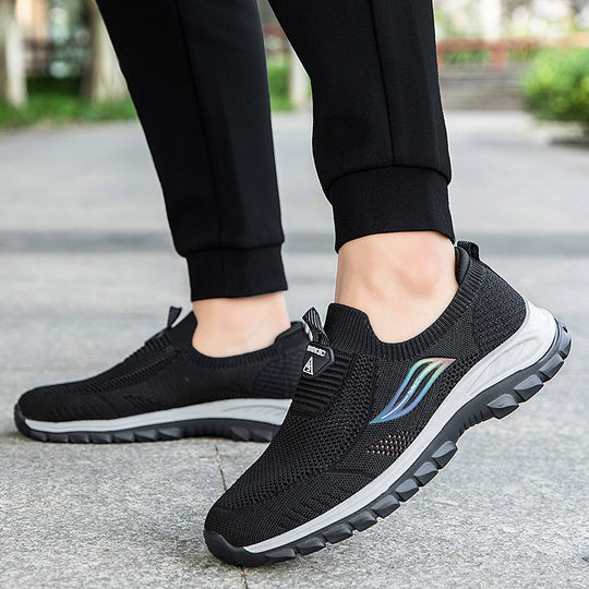 Damen Komfortable Slip-On Sneakers mit flexiblem Strickoberteil EB