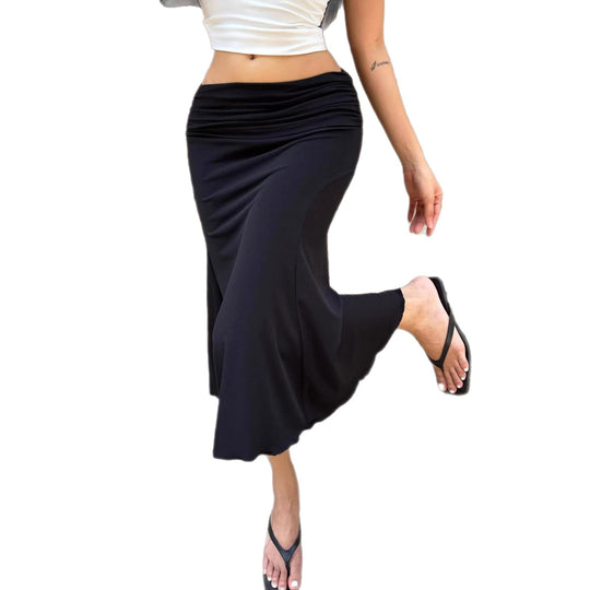 Damen Eleganter Wickelrock mit gerafftem Bund und schwingendem Saum EB