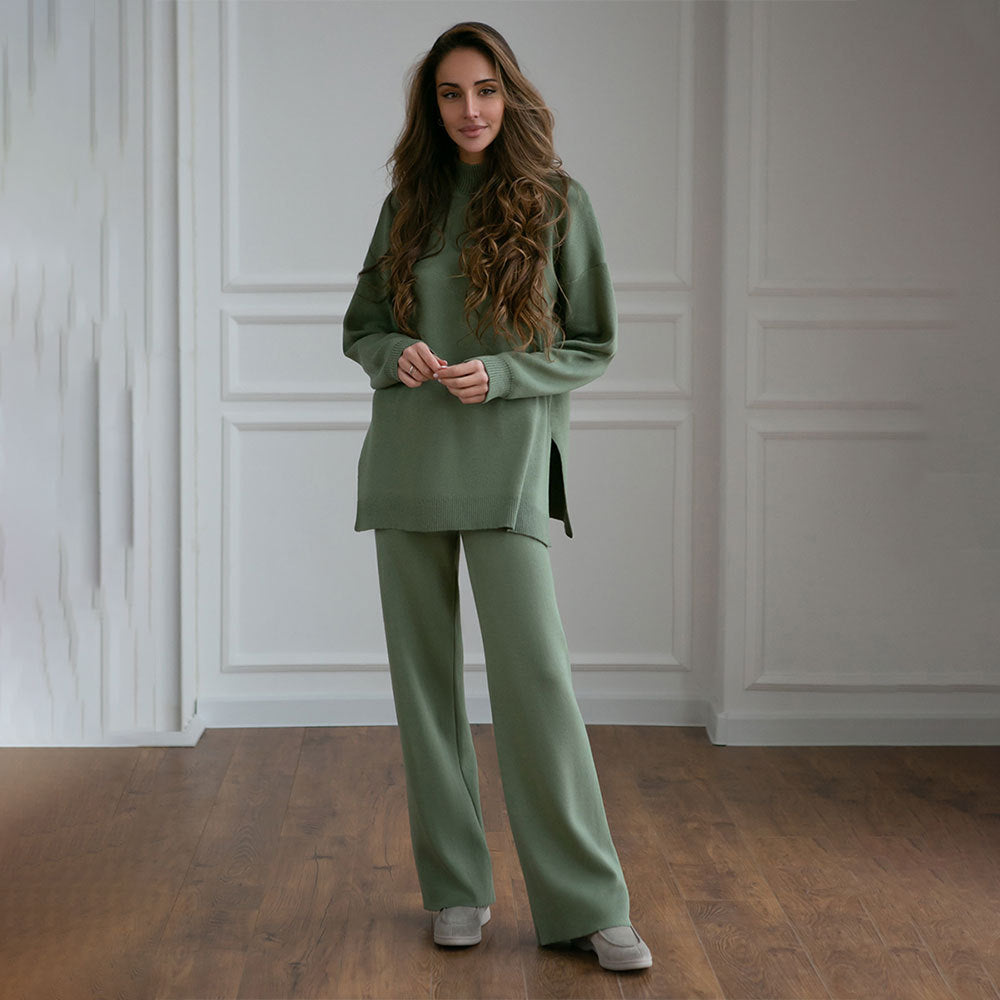Damen komfortables Strick-Ensemble mit weitem Schnitt EB