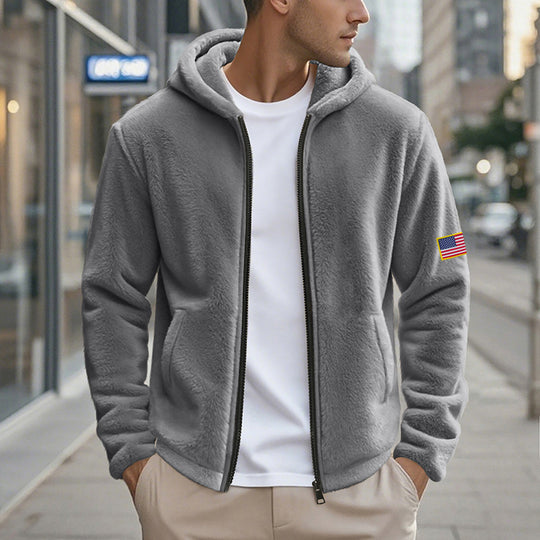 Herren Fleecejacke mit hohem Kragen und praktischen Seitentaschen EB