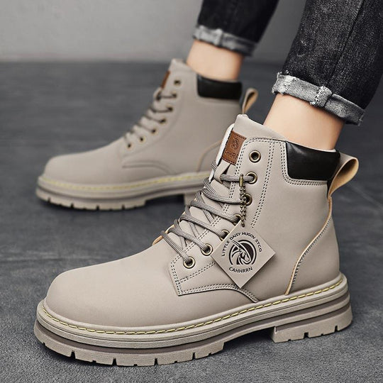 Damen Lederstiefeletten mit robustem Profil und Schnürung EB