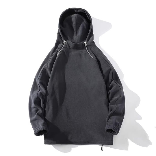 Herren Fleece Hoodie mit Reißverschluss und hohem Kragen EB