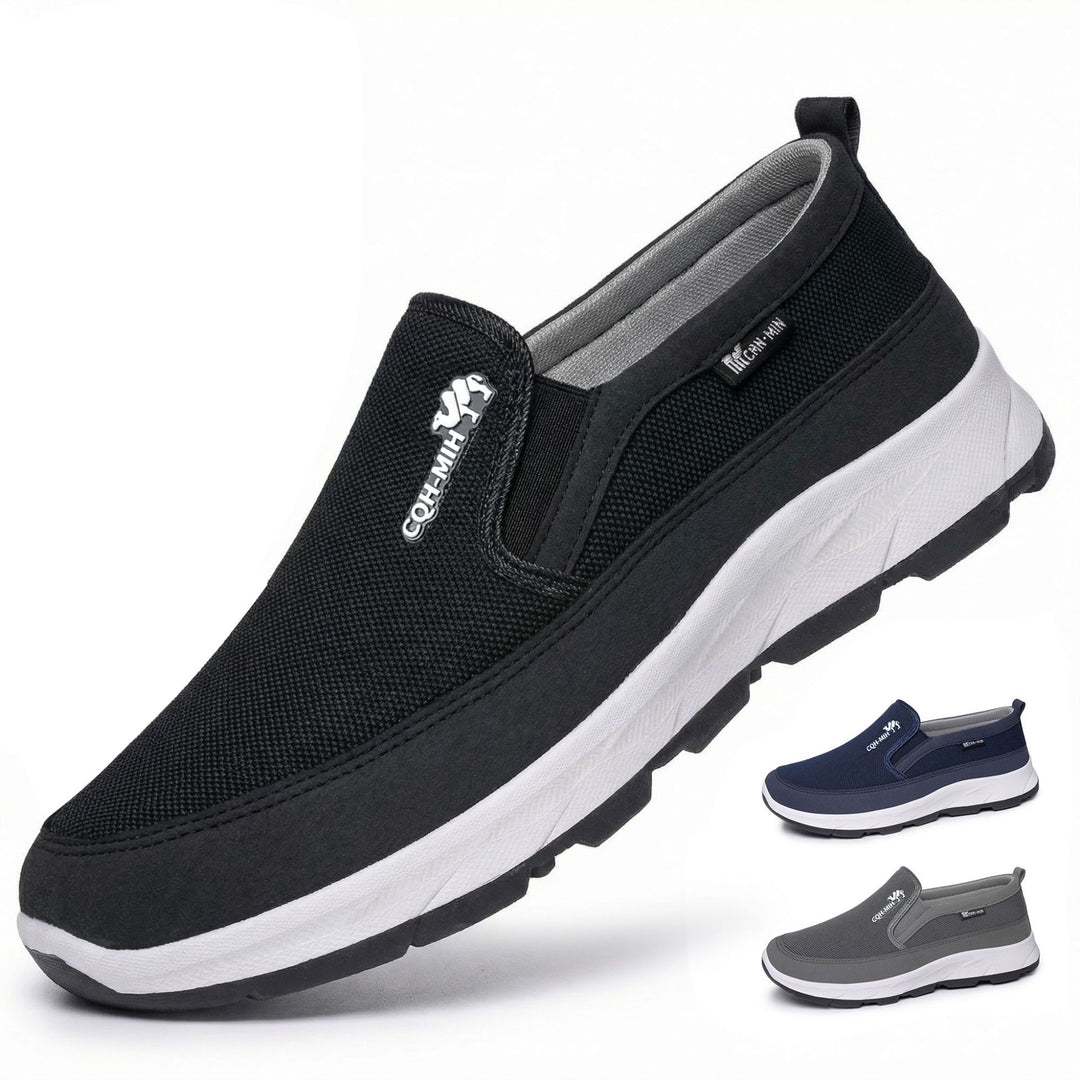 Herren nan gepolsterter Slip-On Komfort-Sneaker mit elastischem Einstieg, stoßdämpfender EVA-Plateausohle und herausnehmbarem Komfortfußbett EB