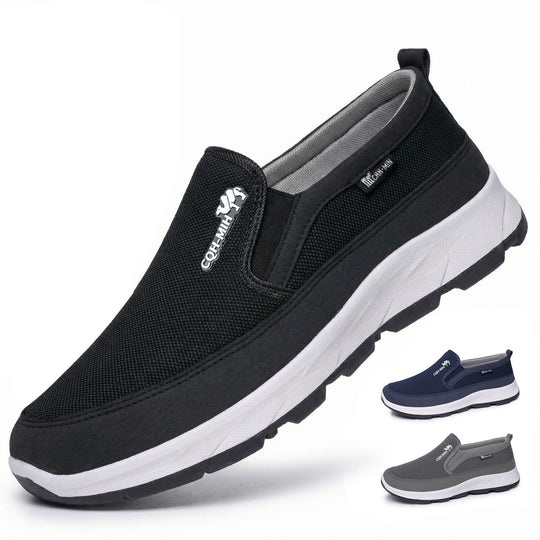 Herren nan gepolsterter Slip-On Komfort-Sneaker mit elastischem Einstieg, stoßdämpfender EVA-Plateausohle und herausnehmbarem Komfortfußbett EB