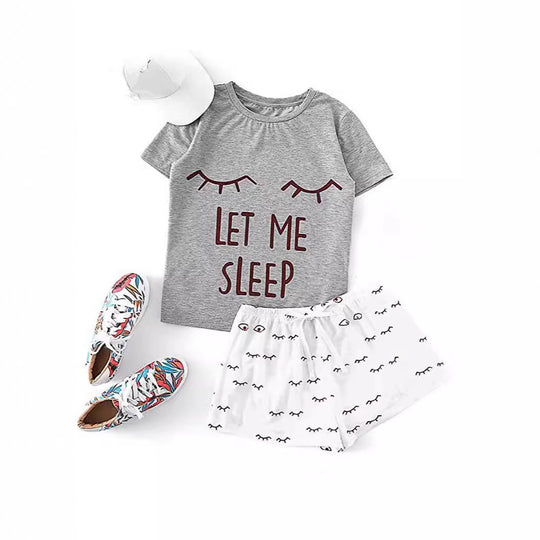 Damen Pyjama-Set mit humorvollem Print und bequemer Passform EB