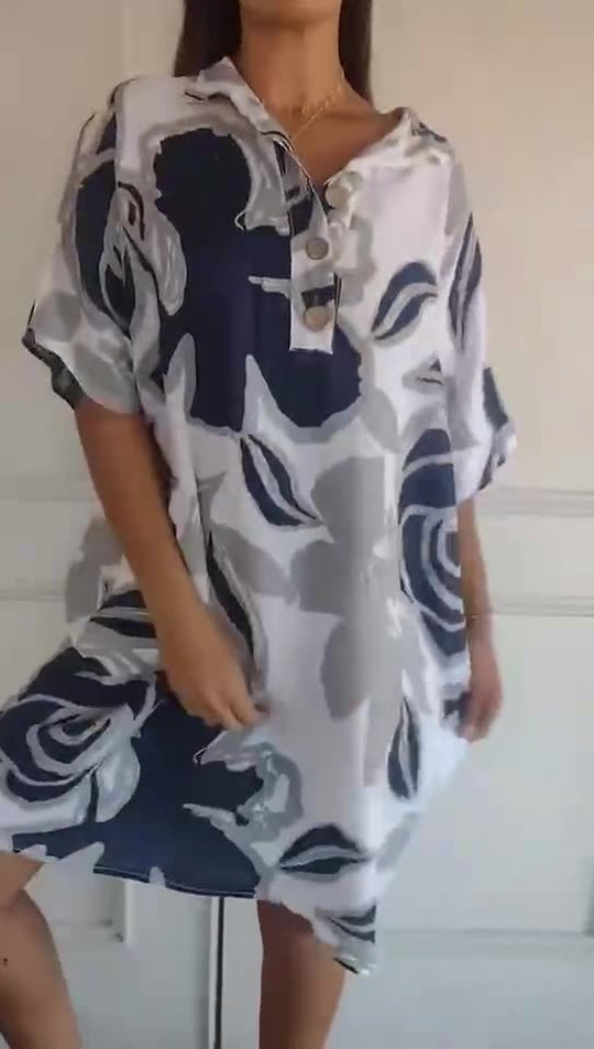 Damen lässiges Kapuzenkleid mit floralem Design EB