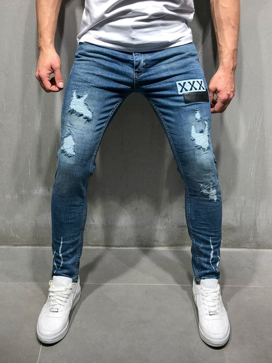 Herren Slim Fit Jeans mit modernen Destroyed-Effekten EB