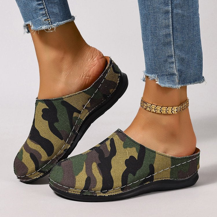 Damen Clogs mit modernem Camouflage-Design und bequemer Fußbettung EB