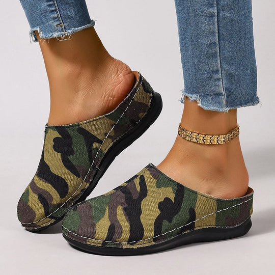 Damen Clogs mit modernem Camouflage-Design und bequemer Fußbettung EB