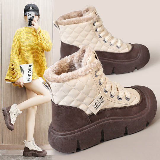 Damen Winterliche High-Top Stiefel mit kuscheligem Innenfutter und rutschfester Sohle EB