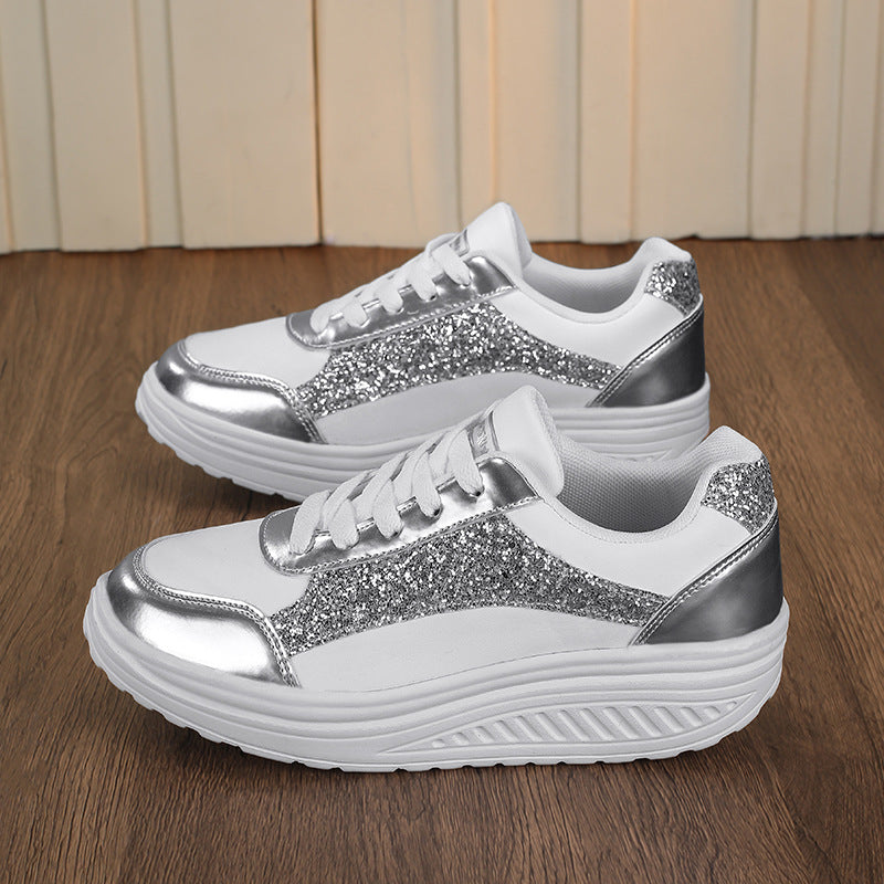 Damen Glitzernde Sneakers mit dämpfender Sohle EB