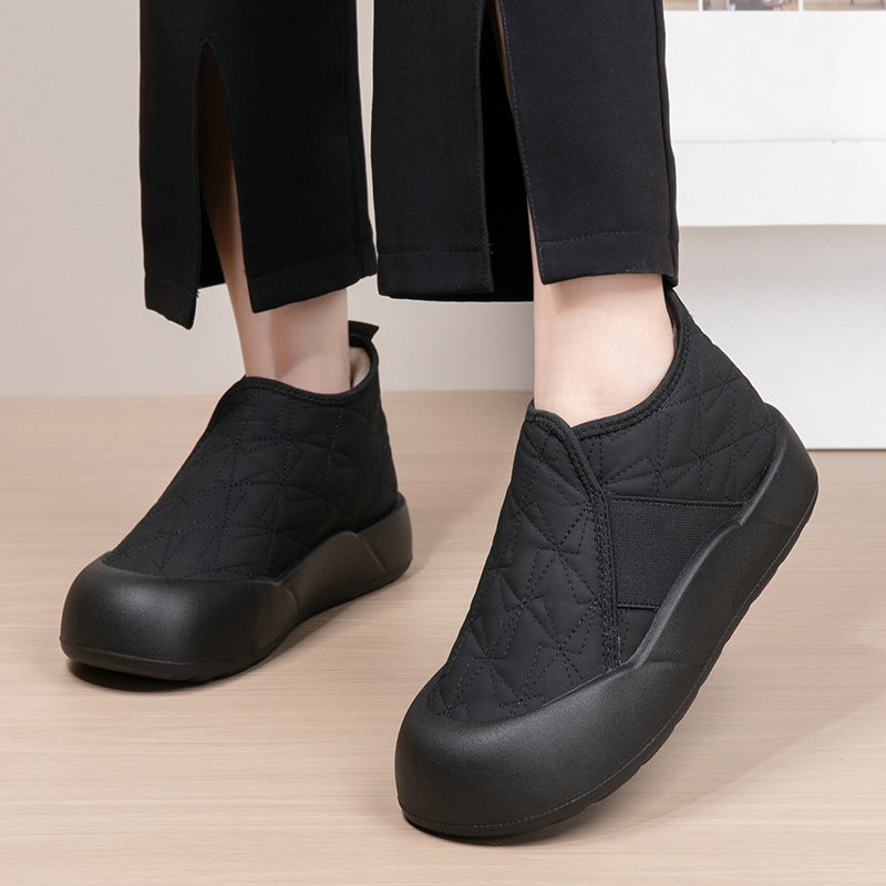Damen Gemütliche Fleece gefütterte Slip-On Schuhe EB