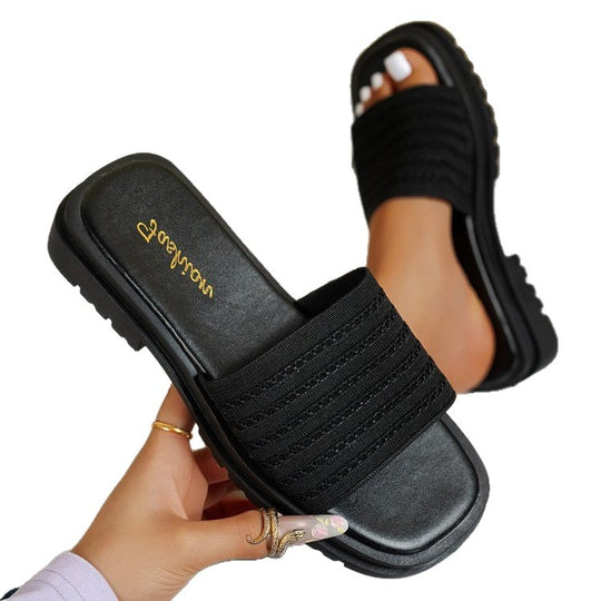 Damen Komfort-Sandalen mit modischem Gewebe-Riemen EB