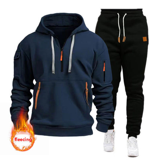 Herren Sportliches Hoodie-Set mit funktionalen Taschen und atmungsaktiven Eigenschaften EB