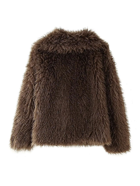 Damen Kuschelige Fleecejacke mit großzügigem Kragen und weichem Innenfutter EB
