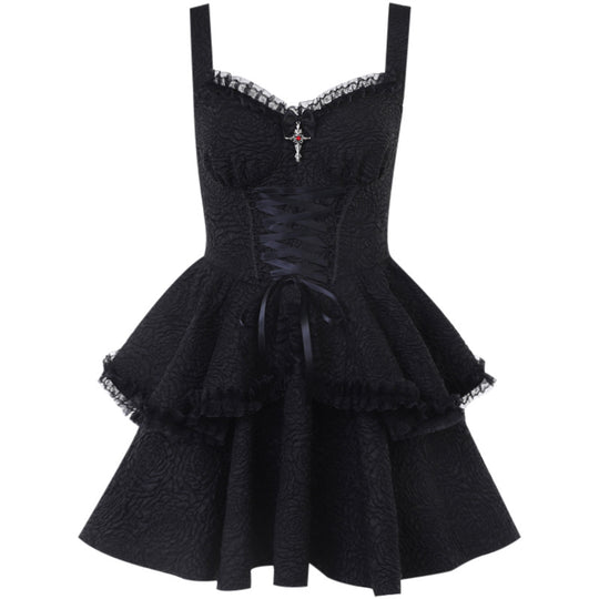 Damen Neckholder Minikleid mit Rüschendetails und elegantem Design EB
