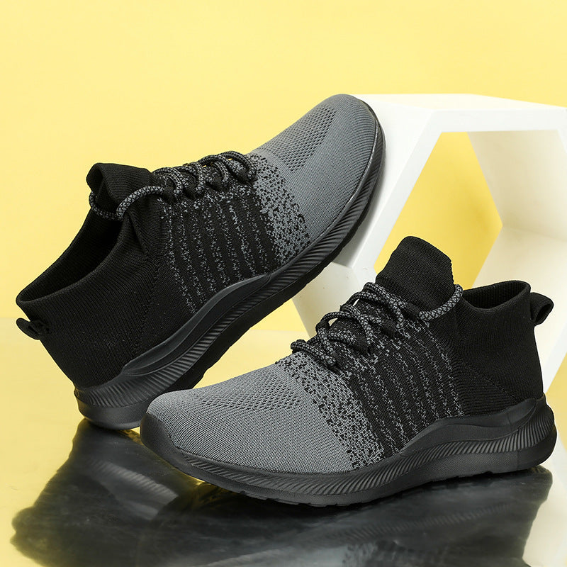 Damen Sportliche Stricksneaker mit elastischem Schaft und rutschfester Sohle EB
