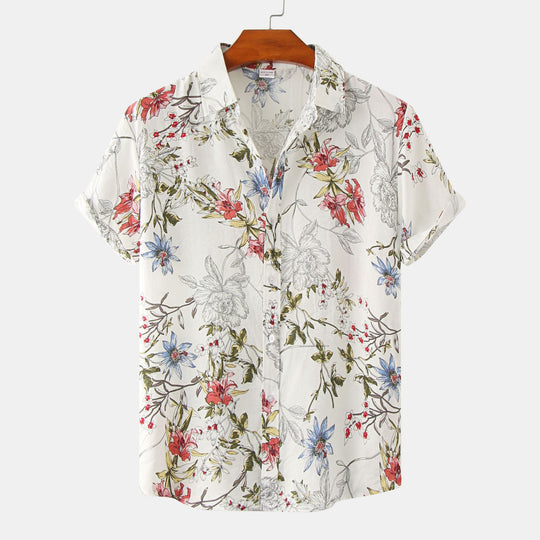 Damen Kurzarmhemd mit floralen Akzenten und modernem Schnitt EB