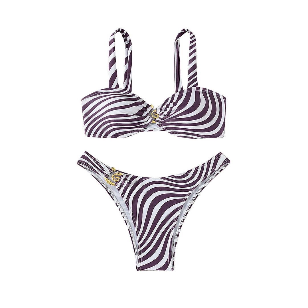 Damen Bikini mit elegantem Bustier-Design und seitlichem Bindedetail EB