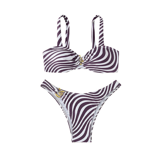 Damen Bikini mit elegantem Bustier-Design und seitlichem Bindedetail EB