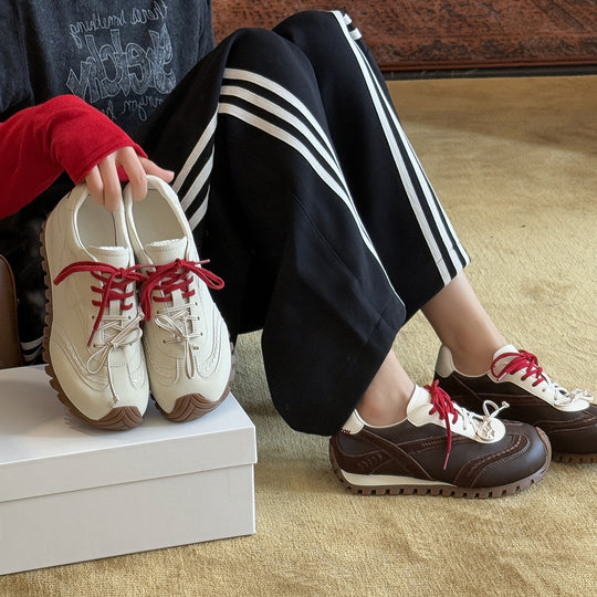 Damen modische Sneaker mit doppeltem Schnürsystem und atmungsaktiver Sohle EB