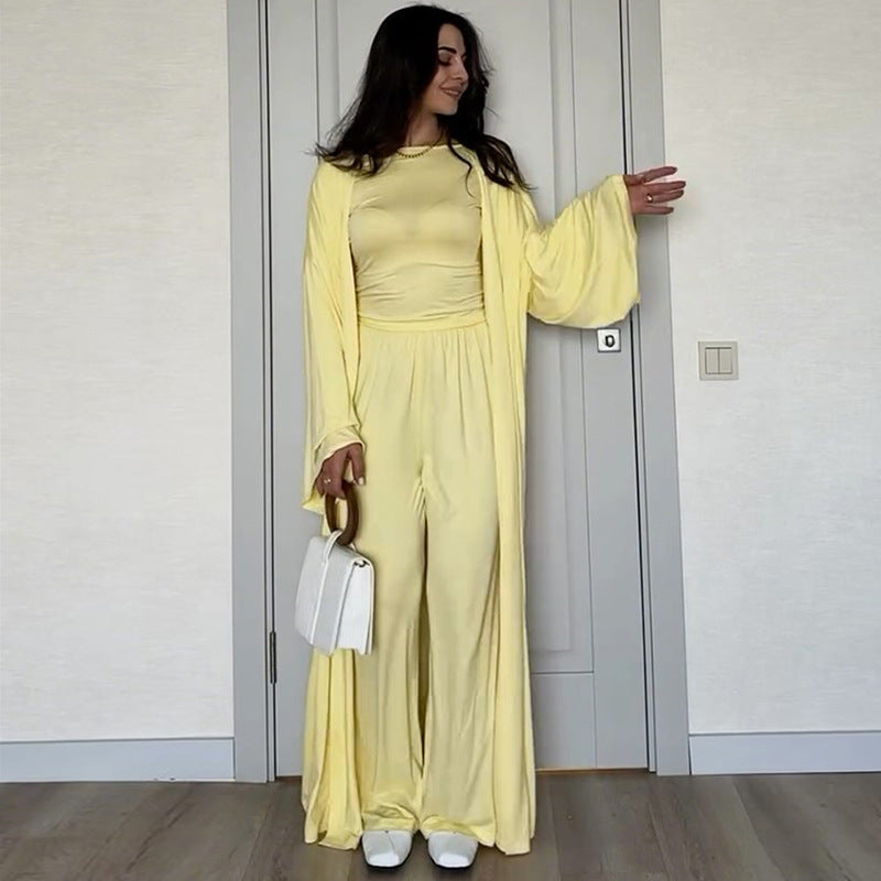 Damen eleganter Maxikleid mit voluminösen Ärmeln EB