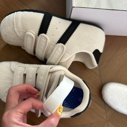 Damen bequeme Klettverschluss-Sneaker aus hochwertigem Wildleder EB