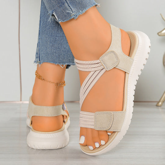 Damen Komfortsandalen mit verstellbaren Riemen und rutschfester Sohle EB