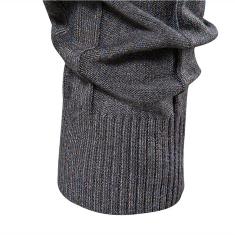 Herren Strickpullover mit hochgeschlossenem Kragen und eleganter Rippstruktur EB