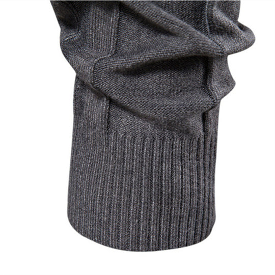 Herren Strickpullover mit hochgeschlossenem Kragen und eleganter Rippstruktur EB