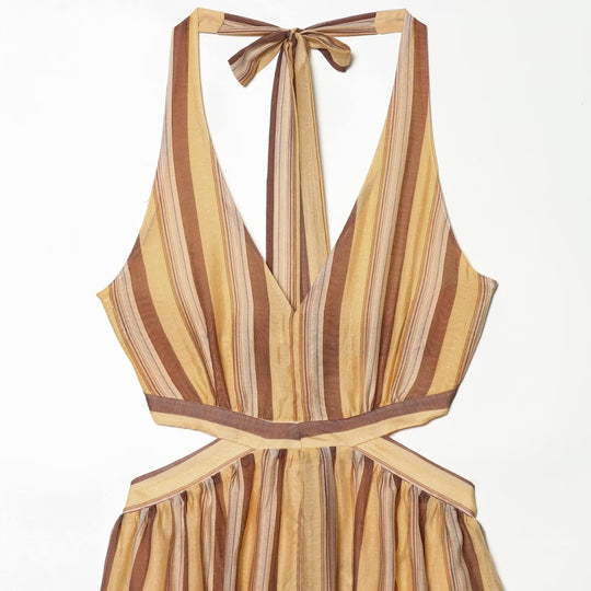 Damen Sommerkleid mit tiefem Ausschnitt und Cut-Outs EB