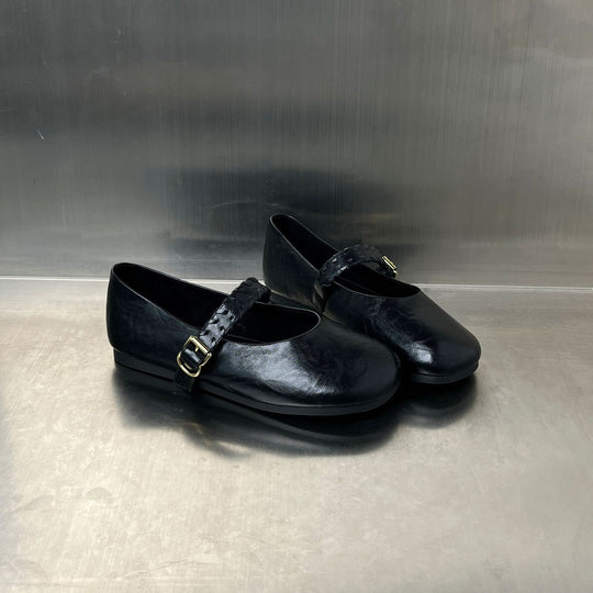 Damen Elegante Ballerinas mit modischem Riemenverschluss EB