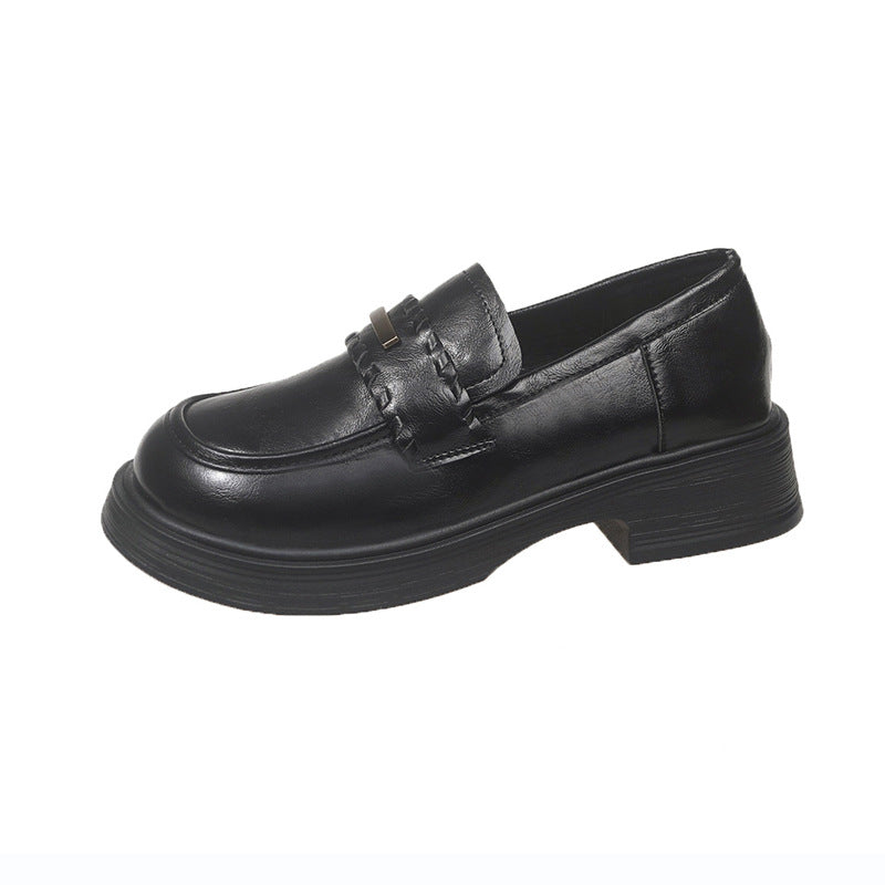 Damen modische Loafers mit stabiler Plateausohle und eleganter Schnalle EB
