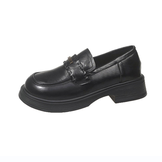 Damen modische Loafers mit stabiler Plateausohle und eleganter Schnalle EB